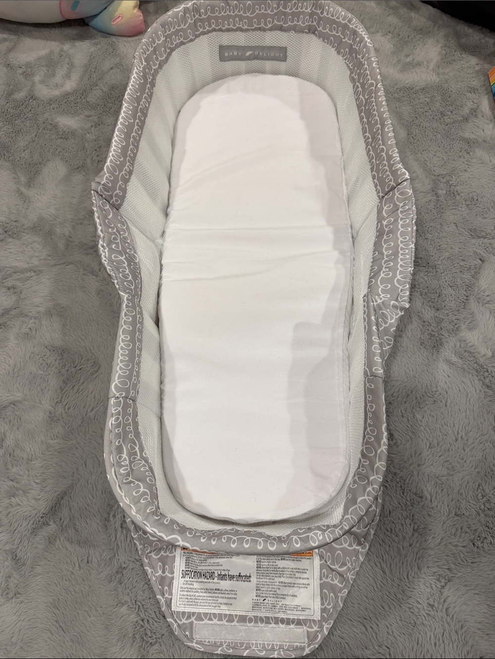 Gray Infant Lounger - Cozy Portable Bassinet